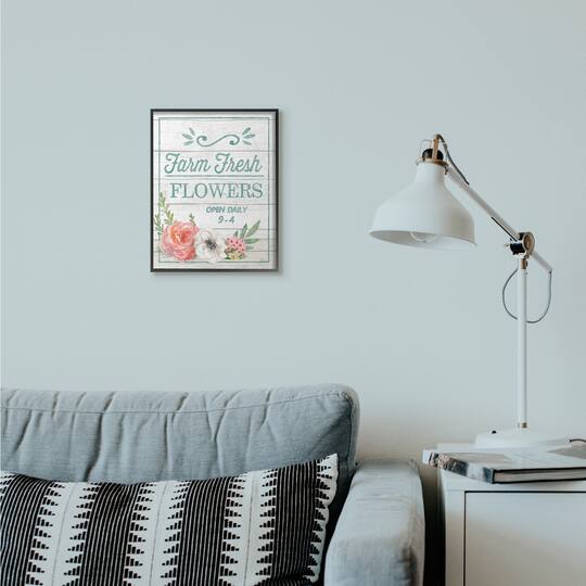 Stupell Industries Farm Fresh Flowers Black Framed Wall Art